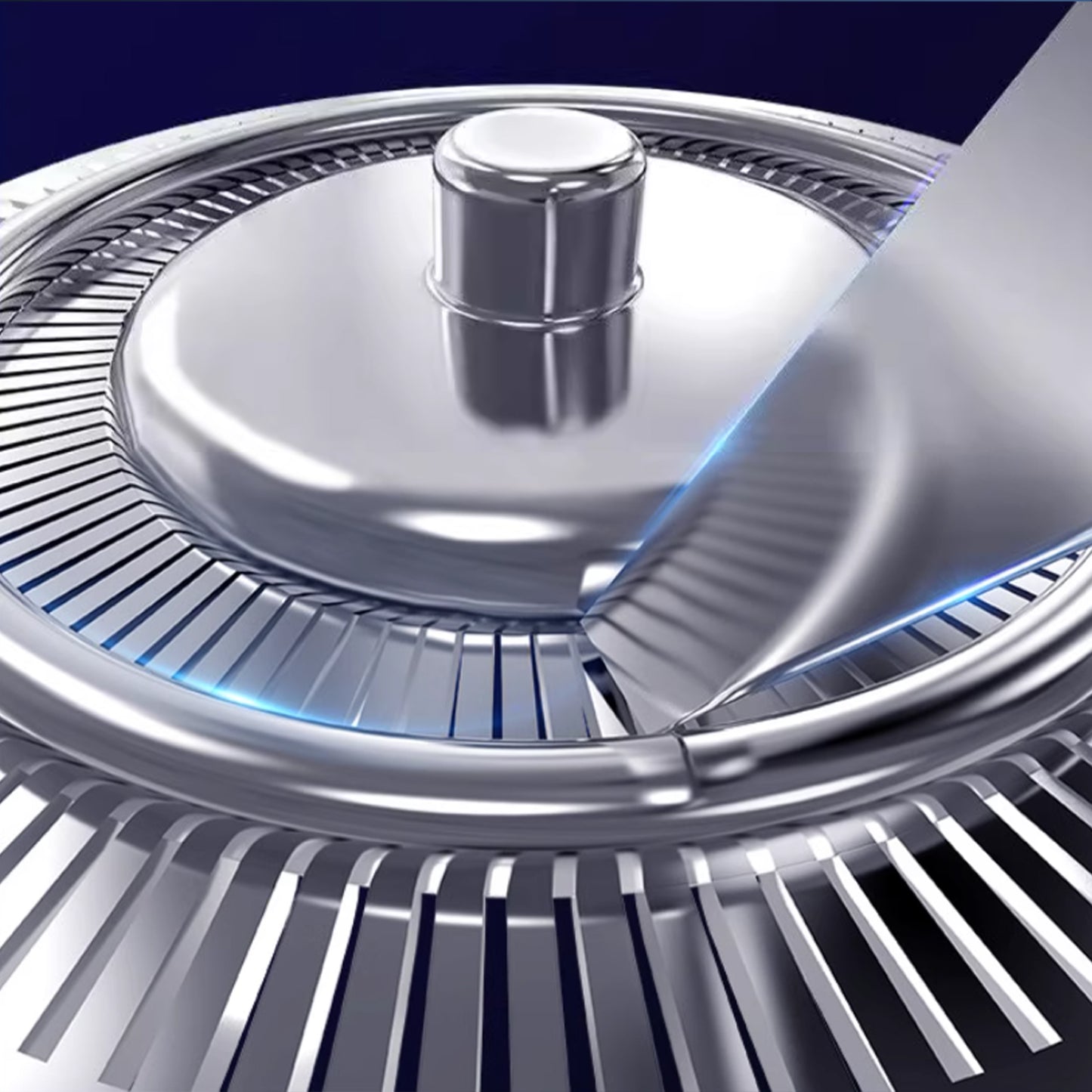 Close-up of a Vassco 6 in 1 Shaver blade with a shiny surface