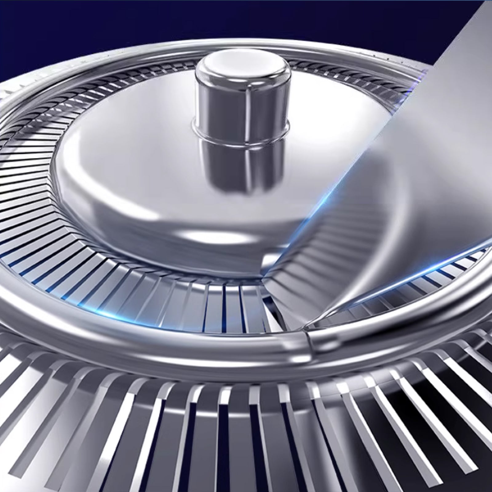 Close-up of a Vassco 6 in 1 Shaver blade with a shiny surface