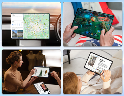 Venloria HD Screen Tablet use cases detail - split screen dual JBL Dolby Atmos keyboard office