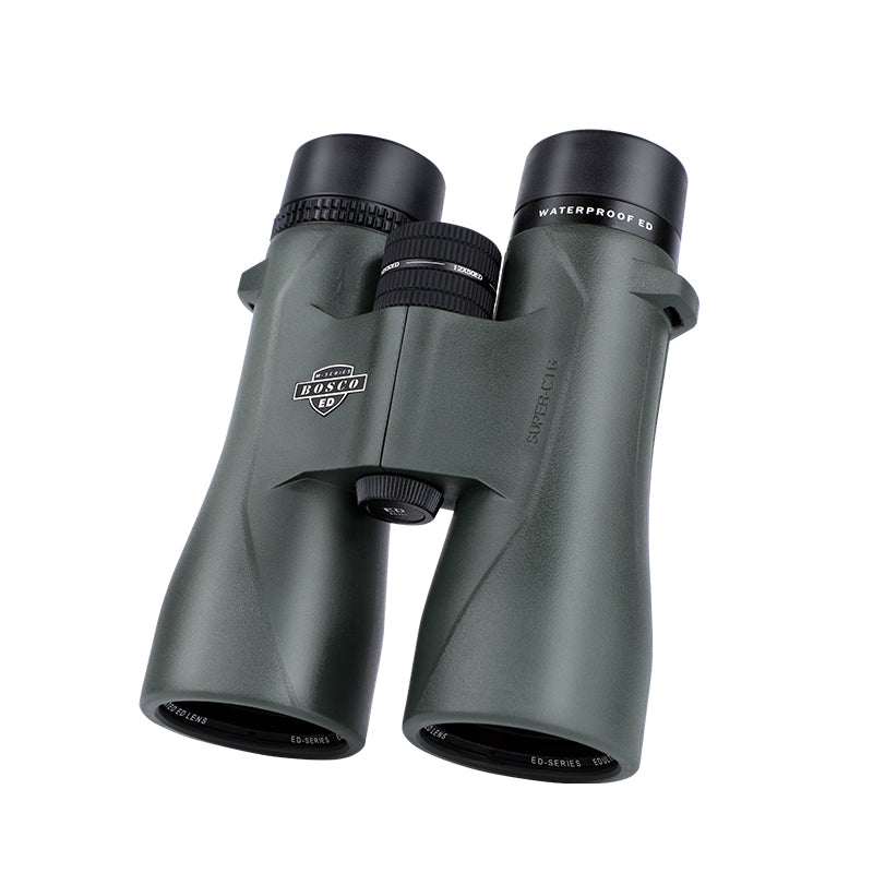 Pair of Bosco Apex HD-X1 Binoculars with a brand logo on a white background