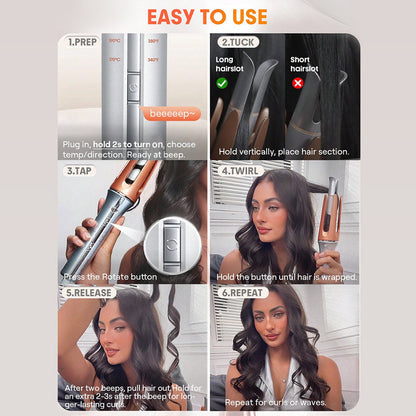 Bytech Hair Curler with step-by-step instructions on a white background