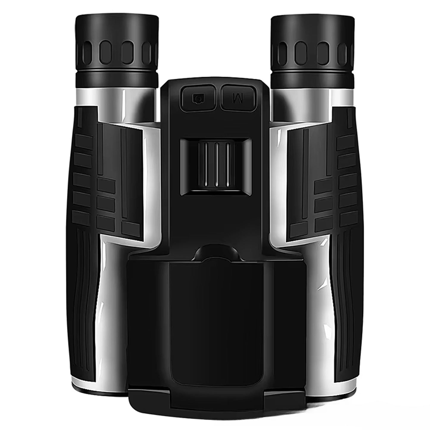 Black and silver ClaroVis Binoculars on a white background